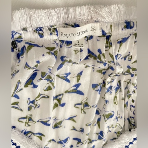 Poupette St. Barth Beline Printed Dress fringe ruffled mini small - Picture 11 of 15
